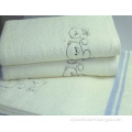 Color Stripe Cotton Embroidery Bath Towels